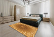 Patterned Dark Orange Rug in a Bedroom, pat318org