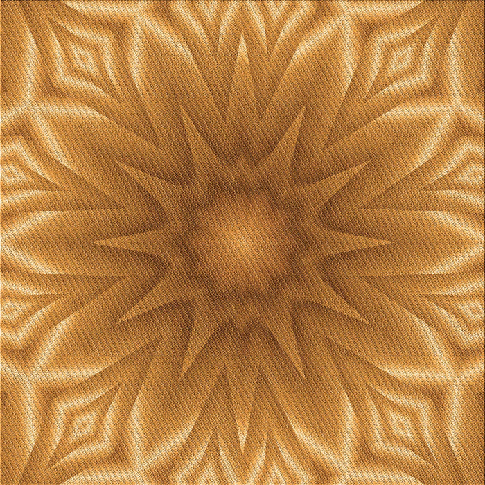 Round Patterned Dark Orange Rug, pat318org