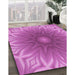 Machine Washable Transitional Neon Pink Rug in a Family Room, wshpat318pur