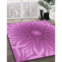 Patterned Neon Pink Rug, pat318pur