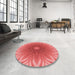 Round Patterned Red Rug in a Office, pat318rd