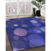 Machine Washable Transitional Cobalt Blue Rug in a Family Room, wshpat3181blu