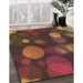 Machine Washable Transitional Red Rug in a Family Room, wshpat3181brn