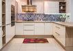 Patterned Red Rug in a Kitchen, pat3181org