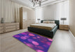 Patterned Bright Purple Rug in a Bedroom, pat3181pur