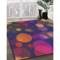 Patterned Mauve Taupe Purple Modern Rug, pat3181