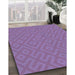 Patterned Orchid Purple Rug in Family Room, pat3182blu