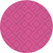 Square Patterned Deep Pink Rug, pat3182pur