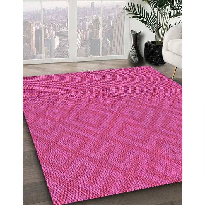 Machine Washable Transitional Deep Pink Rug in a Family Room, wshpat3182pur