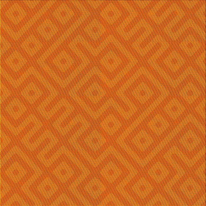 Round Patterned Neon Orange Rug, pat3182yw