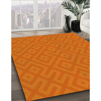 Patterned Neon Orange Rug, pat3182yw