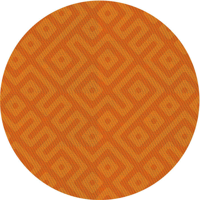 Square Patterned Neon Orange Rug, pat3182yw