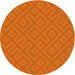Square Patterned Neon Orange Rug, pat3182yw