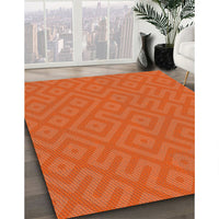 Patterned Neon Red Novelty Rug, pat3182