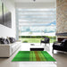 Square Patterned Lime Green Rug in a Living Room, pat3183grn