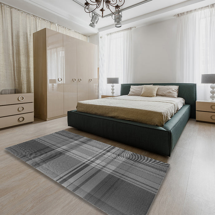 Patterned Gray Rug in a Bedroom, pat3183gry