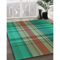 Patterned Light Sea Green Rug, pat3183lblu