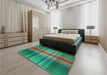 Patterned Light Sea Green Rug in a Bedroom, pat3183lblu