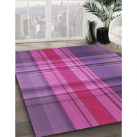 Patterned Medium Violet Red Pink Rug, pat3183pur