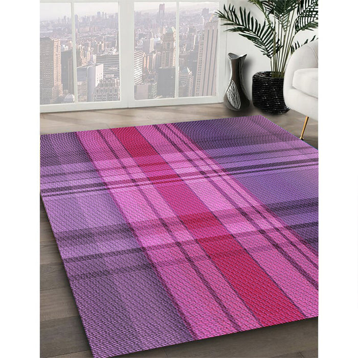 Patterned Medium Violet Red Pink Rug in Family Room, pat3183pur