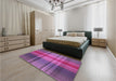 Patterned Medium Violet Red Pink Rug in a Bedroom, pat3183pur