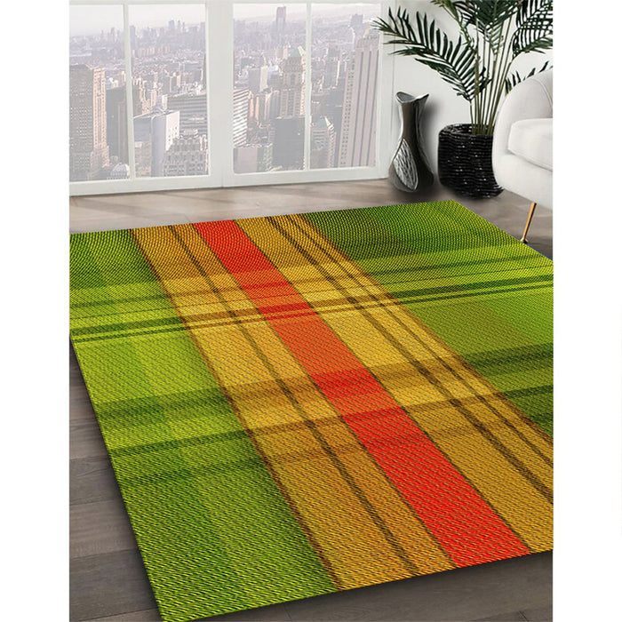 Patterned Pistachio Green Rug in Family Room, pat3183yw