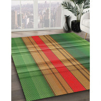 Patterned Dark Bronze Brown Novelty Rug, pat3183