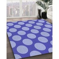 Patterned Denim Blue Rug, pat3184blu