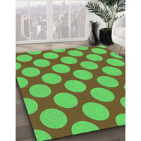 Patterned Oak Brown Rug, pat3184grn