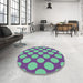 Round Patterned Purple Violet Purple Rug in a Office, pat3184lblu