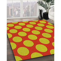 Patterned Neon Red Rug, pat3184yw