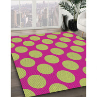 Patterned Deep Pink Modern Rug, pat3184