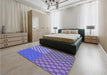 Patterned Amethyst Purple Rug in a Bedroom, pat3185blu