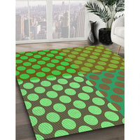 Patterned Oak Brown Rug, pat3185grn