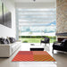 Square Patterned Orange Rug in a Living Room, pat3185org