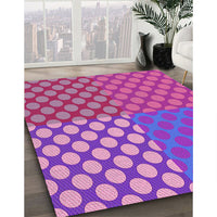 Patterned Neon Pink Rug, pat3185pur