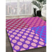 Patterned Neon Pink Rug in Family Room, pat3185pur