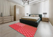 Patterned Red Rug in a Bedroom, pat3185rd