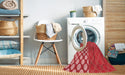 Machine Washable Transitional Red Rug in a Washing Machine, wshpat3185rd