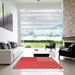 Square Patterned Red Rug in a Living Room, pat3185rd