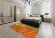 Patterned Green Rug in a Bedroom, pat3185yw