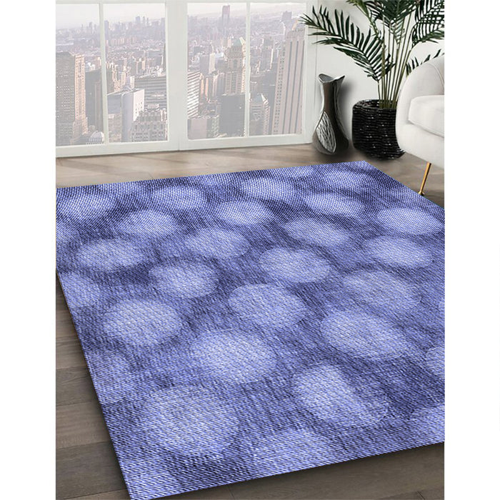Patterned Sky Blue Rug in Family Room, pat3186blu