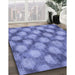 Patterned Sky Blue Rug in Family Room, pat3186blu