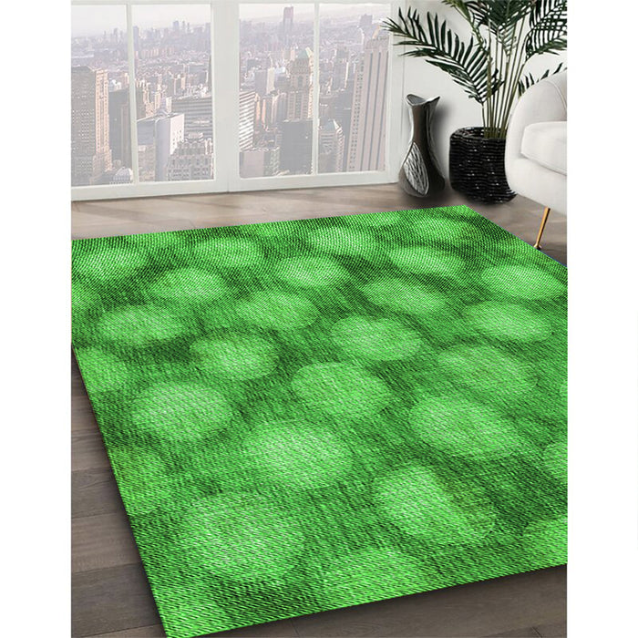 Patterned Lime Green Rug in Family Room, pat3186grn