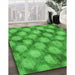 Patterned Lime Green Rug in Family Room, pat3186grn