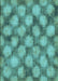 Patterned Turquoise Green Rug, pat3186lblu