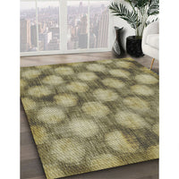 Patterned Antique Bronze Green Novelty Rug, pat3186