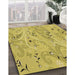 Patterned Bright Gold Yellow Rug in Family Room, pat3187brn