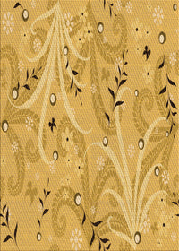 Machine Washable Transitional Saffron Yellow Rug, wshpat3187org