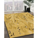 Patterned Saffron Yellow Rug in Family Room, pat3187org
